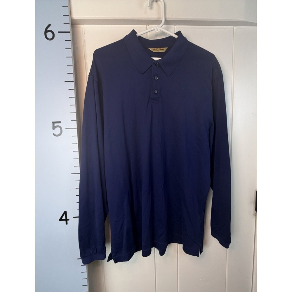 Roundtree & Yorke Gold Label Polo Pima 100% Cotton Shirt Mens Large Dark Blue